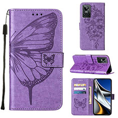 Leather Case Stands Butterfly Flip Cover Holder Y01B for Realme GT Neo3 5G Clove Purple