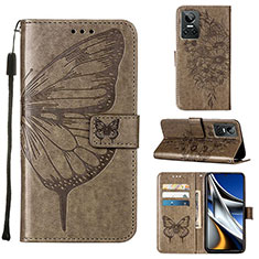 Leather Case Stands Butterfly Flip Cover Holder Y01B for Realme GT Neo3 5G Gray
