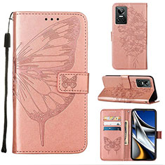 Leather Case Stands Butterfly Flip Cover Holder Y01B for Realme GT Neo3 5G Rose Gold
