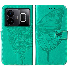 Leather Case Stands Butterfly Flip Cover Holder Y01B for Realme GT Neo5 5G Green