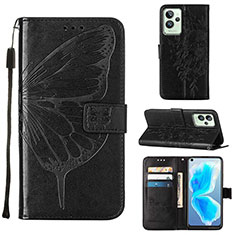 Leather Case Stands Butterfly Flip Cover Holder Y01B for Realme GT2 Pro 5G Black