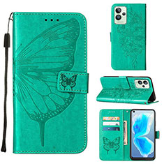 Leather Case Stands Butterfly Flip Cover Holder Y01B for Realme GT2 Pro 5G Green