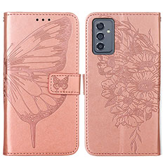 Leather Case Stands Butterfly Flip Cover Holder Y01B for Samsung Galaxy A05s Rose Gold