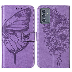 Leather Case Stands Butterfly Flip Cover Holder Y01B for Samsung Galaxy A15 4G Clove Purple