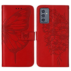 Leather Case Stands Butterfly Flip Cover Holder Y01B for Samsung Galaxy A15 4G Red