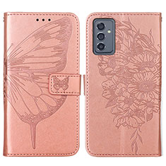 Leather Case Stands Butterfly Flip Cover Holder Y01B for Samsung Galaxy A15 5G Rose Gold