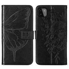 Leather Case Stands Butterfly Flip Cover Holder Y01B for Samsung Galaxy A22 5G Black