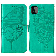 Leather Case Stands Butterfly Flip Cover Holder Y01B for Samsung Galaxy A22 5G Green