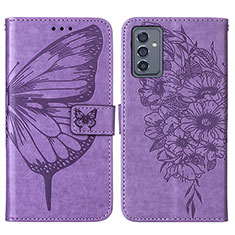 Leather Case Stands Butterfly Flip Cover Holder Y01B for Samsung Galaxy A25 5G Clove Purple