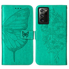 Leather Case Stands Butterfly Flip Cover Holder Y01B for Samsung Galaxy Note 20 Ultra 5G Green