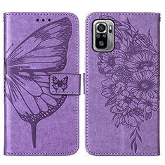 Leather Case Stands Butterfly Flip Cover Holder Y01B for Xiaomi Poco M5S Clove Purple