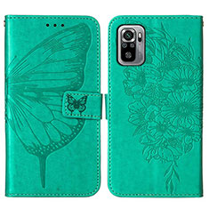 Leather Case Stands Butterfly Flip Cover Holder Y01B for Xiaomi Poco M5S Green