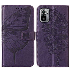 Leather Case Stands Butterfly Flip Cover Holder Y01B for Xiaomi Poco M5S Purple
