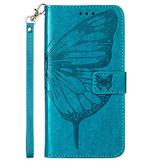 Leather Case Stands Butterfly Flip Cover Holder Y02B for Samsung Galaxy A02s Blue