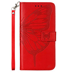 Leather Case Stands Butterfly Flip Cover Holder Y02B for Samsung Galaxy A02s Red