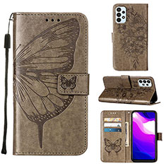 Leather Case Stands Butterfly Flip Cover Holder Y02B for Samsung Galaxy A23 5G Gray