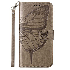 Leather Case Stands Butterfly Flip Cover Holder Y02B for Samsung Galaxy A33 5G Gray