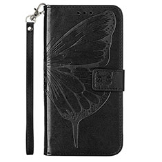 Leather Case Stands Butterfly Flip Cover Holder Y02B for Samsung Galaxy A53 5G Black
