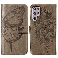 Leather Case Stands Butterfly Flip Cover Holder Y06B for Samsung Galaxy S23 Ultra 5G Bronze