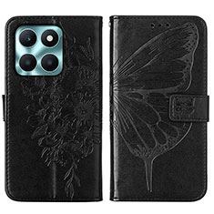 Leather Case Stands Butterfly Flip Cover Holder YB1 for Huawei Honor X6a Black
