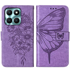 Leather Case Stands Butterfly Flip Cover Holder YB1 for Huawei Honor X6a Clove Purple