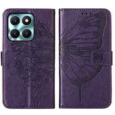 Leather Case Stands Butterfly Flip Cover Holder YB1 for Huawei Honor X6a Purple