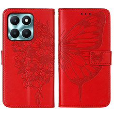Leather Case Stands Butterfly Flip Cover Holder YB1 for Huawei Honor X6a Red