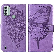 Leather Case Stands Butterfly Flip Cover Holder YB1 for Nokia C31 Clove Purple