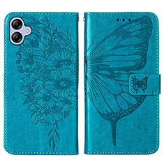 Leather Case Stands Butterfly Flip Cover Holder YB1 for Samsung Galaxy A04 4G Blue