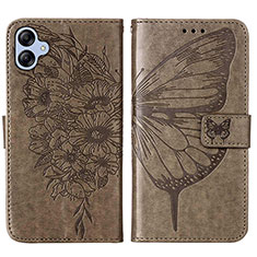 Leather Case Stands Butterfly Flip Cover Holder YB1 for Samsung Galaxy A04 4G Gray