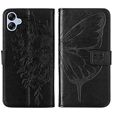 Leather Case Stands Butterfly Flip Cover Holder YB1 for Samsung Galaxy A04E Black