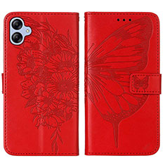 Leather Case Stands Butterfly Flip Cover Holder YB1 for Samsung Galaxy A04E Red