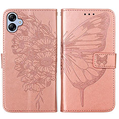Leather Case Stands Butterfly Flip Cover Holder YB1 for Samsung Galaxy A04E Rose Gold