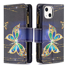 Leather Case Stands Butterfly Flip Cover L01 Holder for Apple iPhone 13 Black