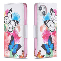 Leather Case Stands Butterfly Flip Cover L01 Holder for Apple iPhone 13 Mini Pink