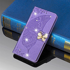 Leather Case Stands Butterfly Flip Cover L01 Holder for Xiaomi Mi 11 Lite 5G Clove Purple