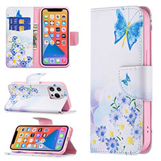 Leather Case Stands Butterfly Flip Cover L02 Holder for Apple iPhone 13 Pro Black