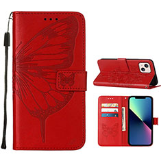 Leather Case Stands Butterfly Flip Cover L10 Holder for Apple iPhone 13 Red