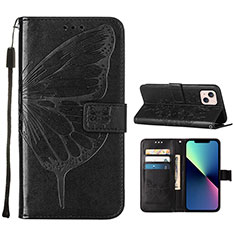 Leather Case Stands Butterfly Flip Cover L10 Holder for Apple iPhone 14 Black