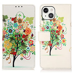 Leather Case Stands Fashionable Pattern Flip Cover A07 Holder for Apple iPhone 15 Mixed