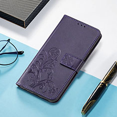 Leather Case Stands Fashionable Pattern Flip Cover H04 Holder for Apple iPhone 13 Pro Purple