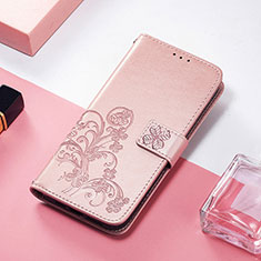 Leather Case Stands Fashionable Pattern Flip Cover H04 Holder for Apple iPhone 14 Plus Rose Gold