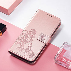 Leather Case Stands Fashionable Pattern Flip Cover H04 Holder for Apple iPhone 15 Rose Gold
