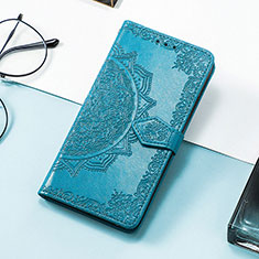 Leather Case Stands Fashionable Pattern Flip Cover H05 Holder for Apple iPhone 14 Pro Blue