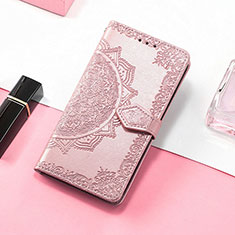 Leather Case Stands Fashionable Pattern Flip Cover H05 Holder for Apple iPhone 14 Pro Max Rose Gold