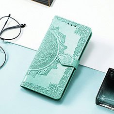 Leather Case Stands Fashionable Pattern Flip Cover H06 Holder for Apple iPhone 13 Mini Green