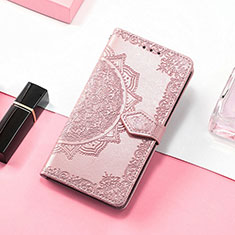 Leather Case Stands Fashionable Pattern Flip Cover H06 Holder for Apple iPhone 14 Plus Rose Gold