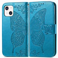 Leather Case Stands Fashionable Pattern Flip Cover H07 Holder for Apple iPhone 13 Blue