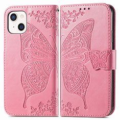 Leather Case Stands Fashionable Pattern Flip Cover H07 Holder for Apple iPhone 13 Hot Pink