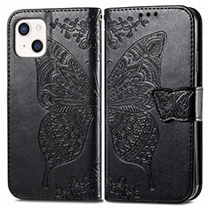 Leather Case Stands Fashionable Pattern Flip Cover H07 Holder for Apple iPhone 13 Mini Black